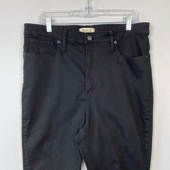 Madewell 11" High Rise Skinny Jean Black Distressed Slim M3112 Size 33 - Picture 2 of 10